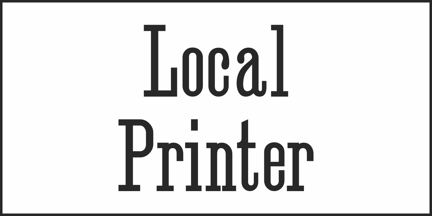 Beispiel einer Local Printer JNL Regular-Schriftart